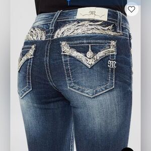 MISS ME Chloe Angel Wings Boot Cut Jeans Size 31